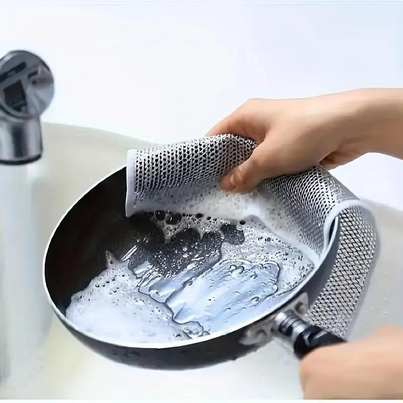 20 Counts Multipurpose Wire Dishwashing Rags,Double-Layer Dishwashing Cloth, Non-Scratch Wire Dishcloth Forkitchen,Gift Double Layer Cleaning Hand