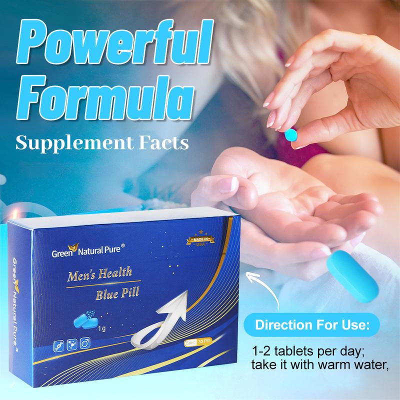 Green Natural Pure Men'S Health Blue Pill Oyster Peptide+Maca Root Powder+Sea Cucumber Polypeptide+Cinnamon Extracts+Huangjing Extract- Ultra Potent & Highly Purified,30Pill 04