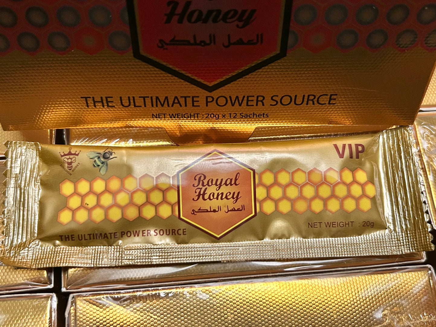 Royal VIP Honey – Premium Natural Honey with Tribulus Terrestris, Maca, Tongkat Ali & Panax Ginseng – 20g x 12 Sachets