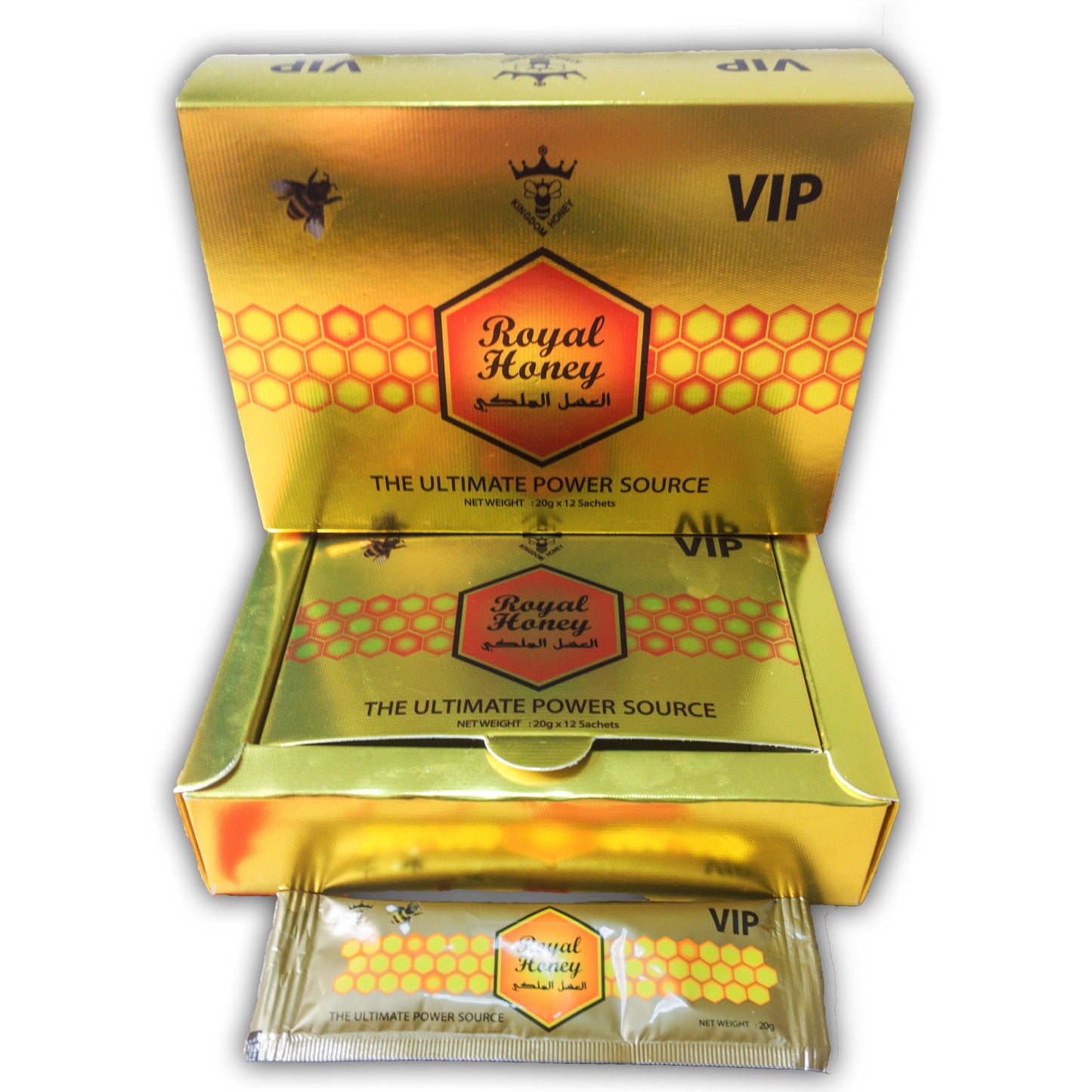 Royal VIP Honey – Premium Natural Honey with Tribulus Terrestris, Maca, Tongkat Ali & Panax Ginseng – 20g x 12 Sachets