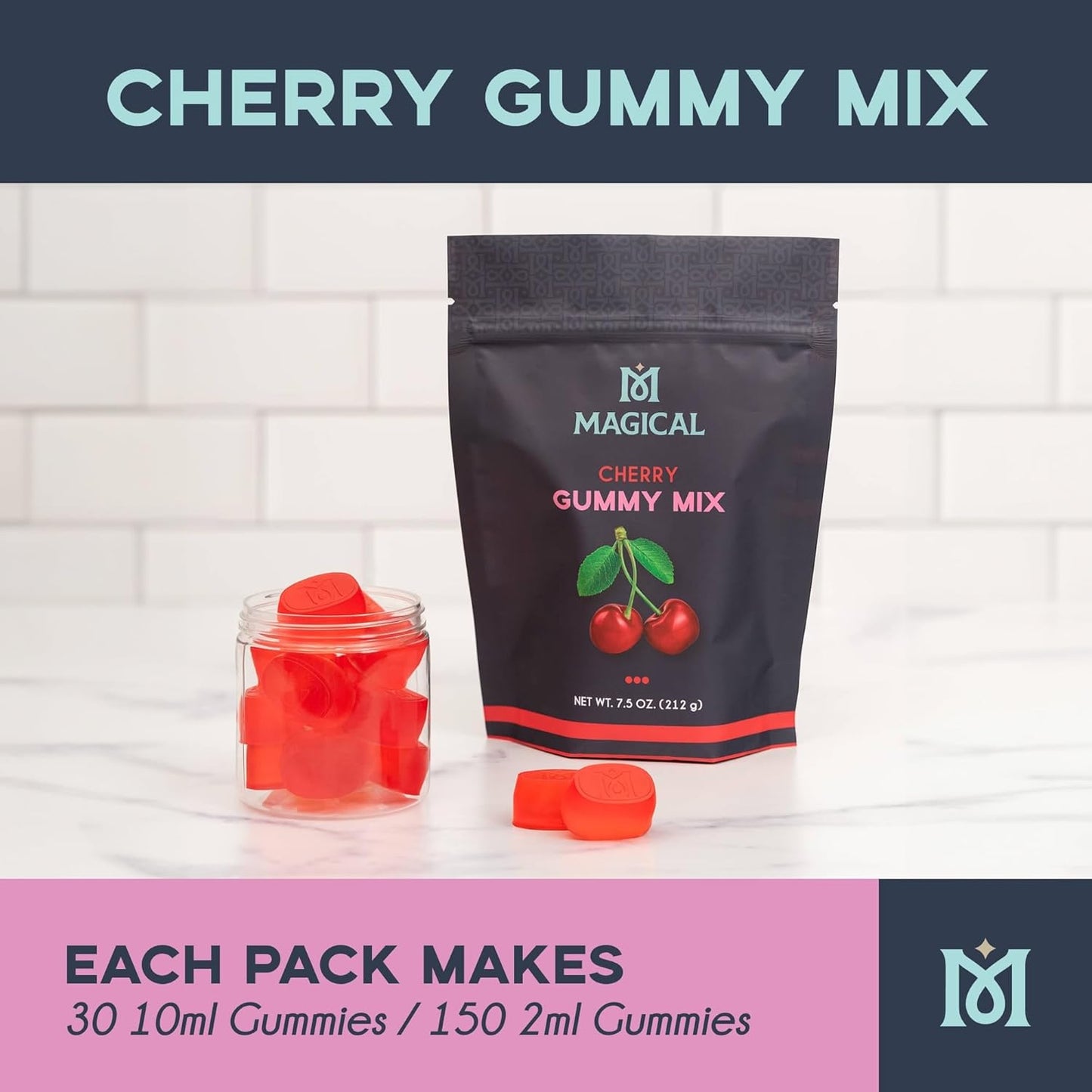 Gummy Mix - Gelatin Powder Mix for Chewy Candy - Gummy Mixture for Edible Candy - Delicious & Easy-To-Use Powder Mix - Tart Gummy Mixture - Cherry