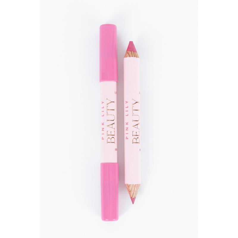 Pink Lily Beauty Double Bloom Dual Lipstick and Lip Liner - Candy Rose FINAL SALE