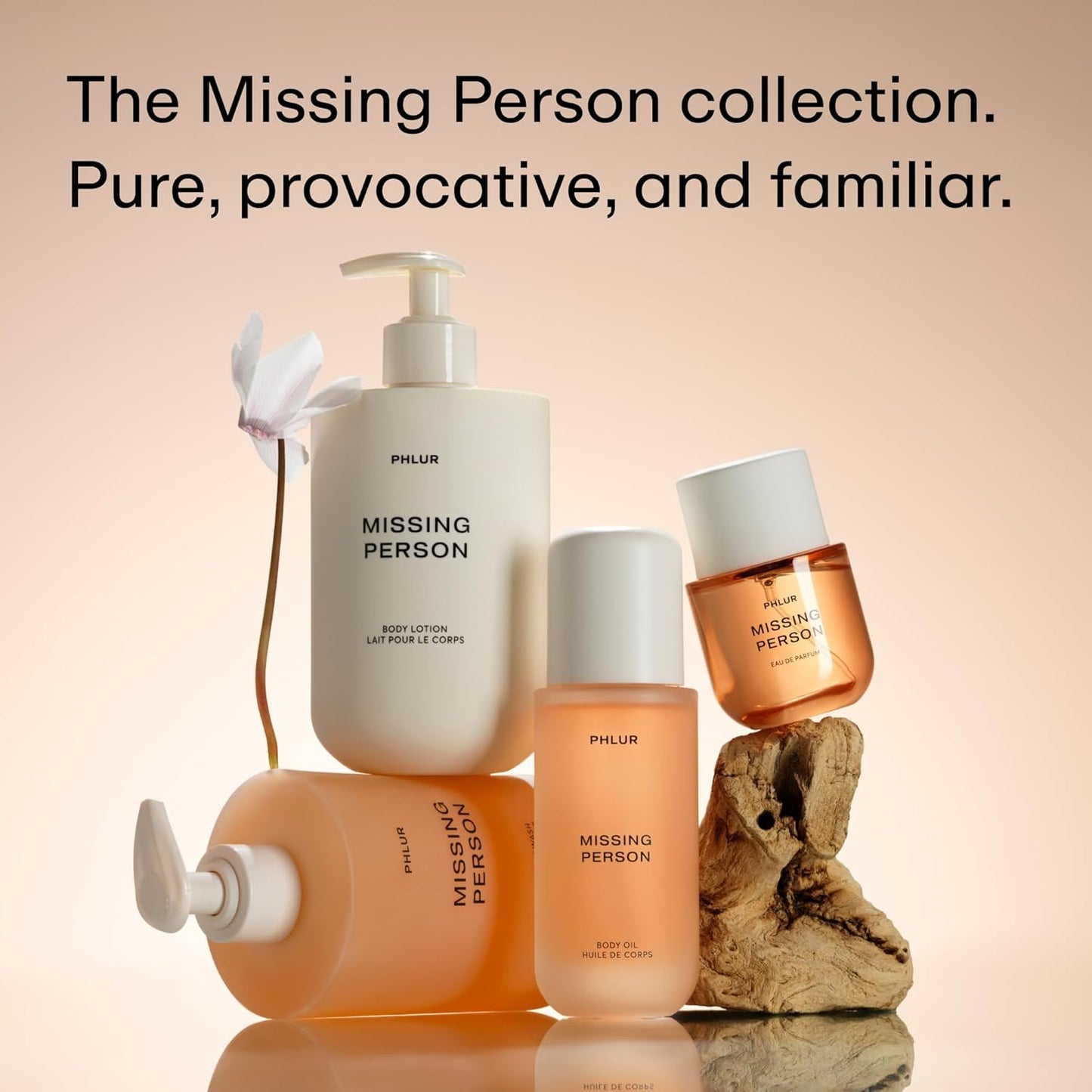 Missing Person Body Oil for Women & Men - Lightweight & Nourishing - with Ceramide-Rich Oils & Skin-Mimicking Lipids - Bergamont, Musk, Orange & Sandalwood Floral Scented Body Oil (4 Fl Oz)