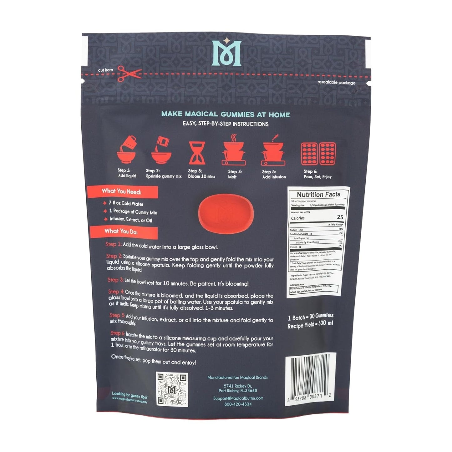 Gummy Mix - Gelatin Powder Mix for Chewy Candy - Gummy Mixture for Edible Candy - Delicious & Easy-To-Use Powder Mix - Tart Gummy Mixture - Cherry