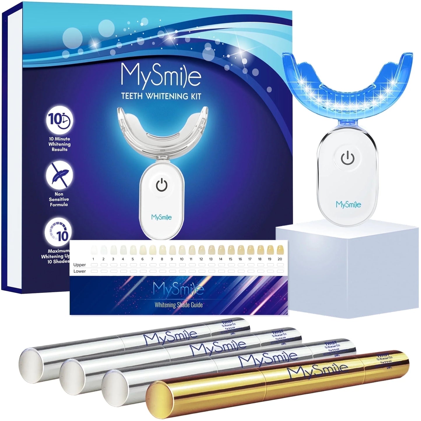 Deluxe Teeth Whitening Kit with 28-LED Light, 4X Teeth Whitening Pen Whitening Gel Refills, 10Min Result, Remove 10 Years of Stains