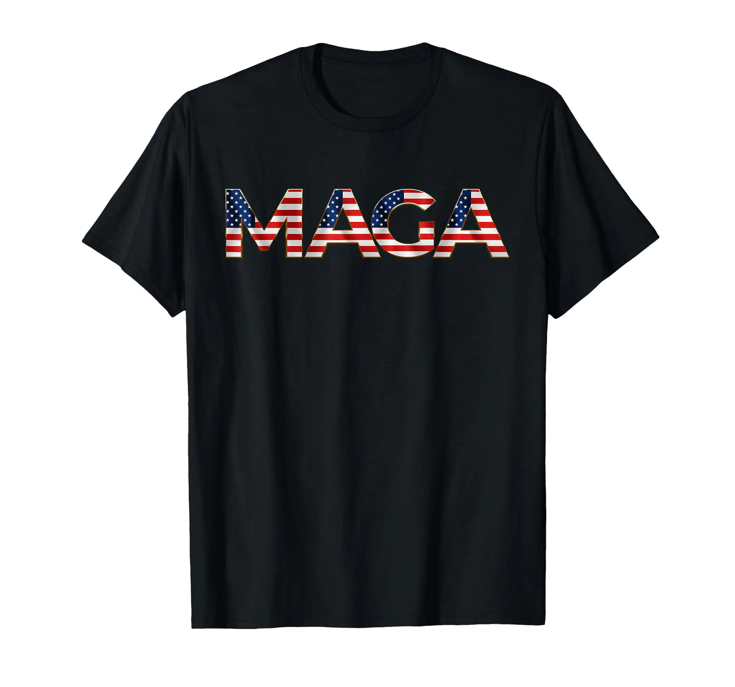 MAGA USA Flag Letters 4th of July 2024 President Trump Tee T-Shirt