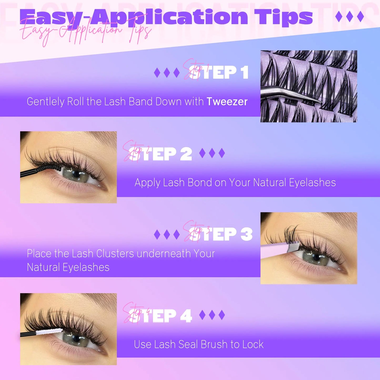 Pawotence Lash Clusters Wispy 9-16mm Individual Lashes Cluster Eyelash Extensions 192pcs Lash Extension DIY Soft Natural Eyelash Clusters with Thin Band CLUSTERS - Natural