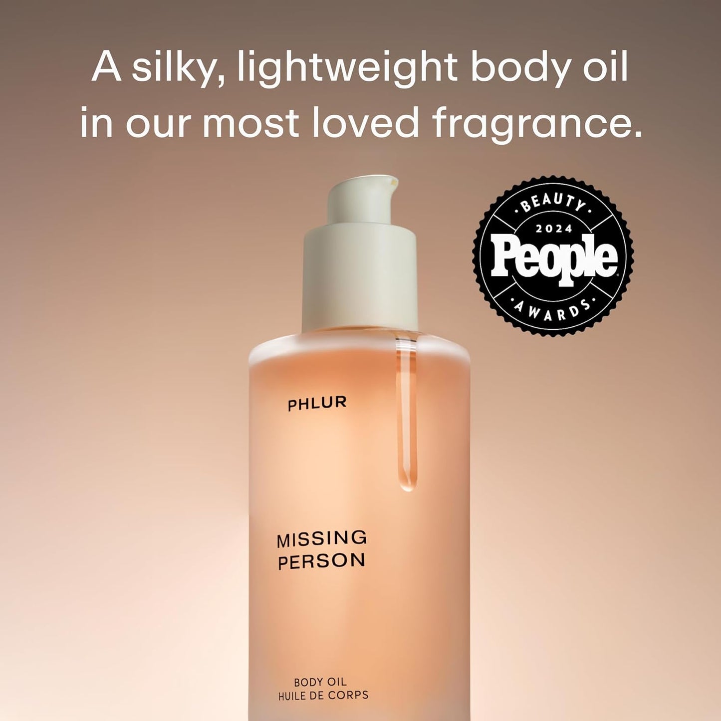 Missing Person Body Oil for Women & Men - Lightweight & Nourishing - with Ceramide-Rich Oils & Skin-Mimicking Lipids - Bergamont, Musk, Orange & Sandalwood Floral Scented Body Oil (4 Fl Oz)