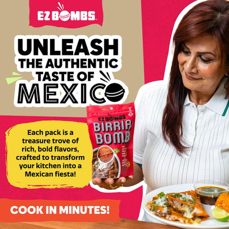 EZ Bombs Birria Bomb Seasoning, Pack of 2 – Authentic Mexican Spice Mix for T...
