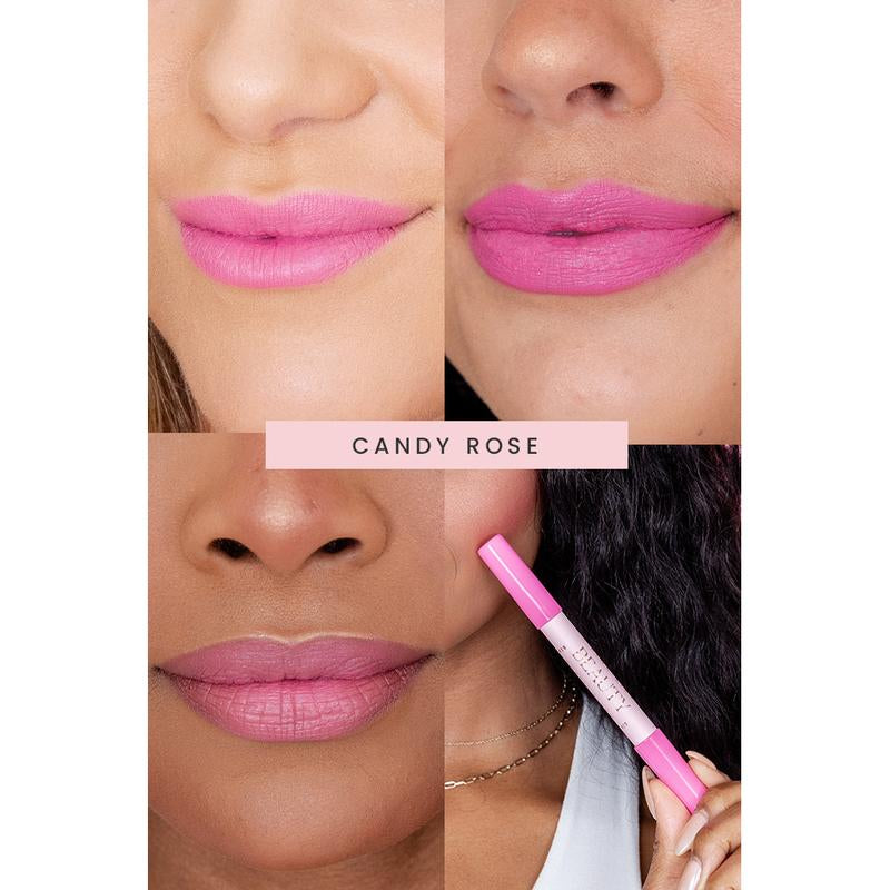 Pink Lily Beauty Double Bloom Dual Lipstick and Lip Liner - Candy Rose FINAL SALE
