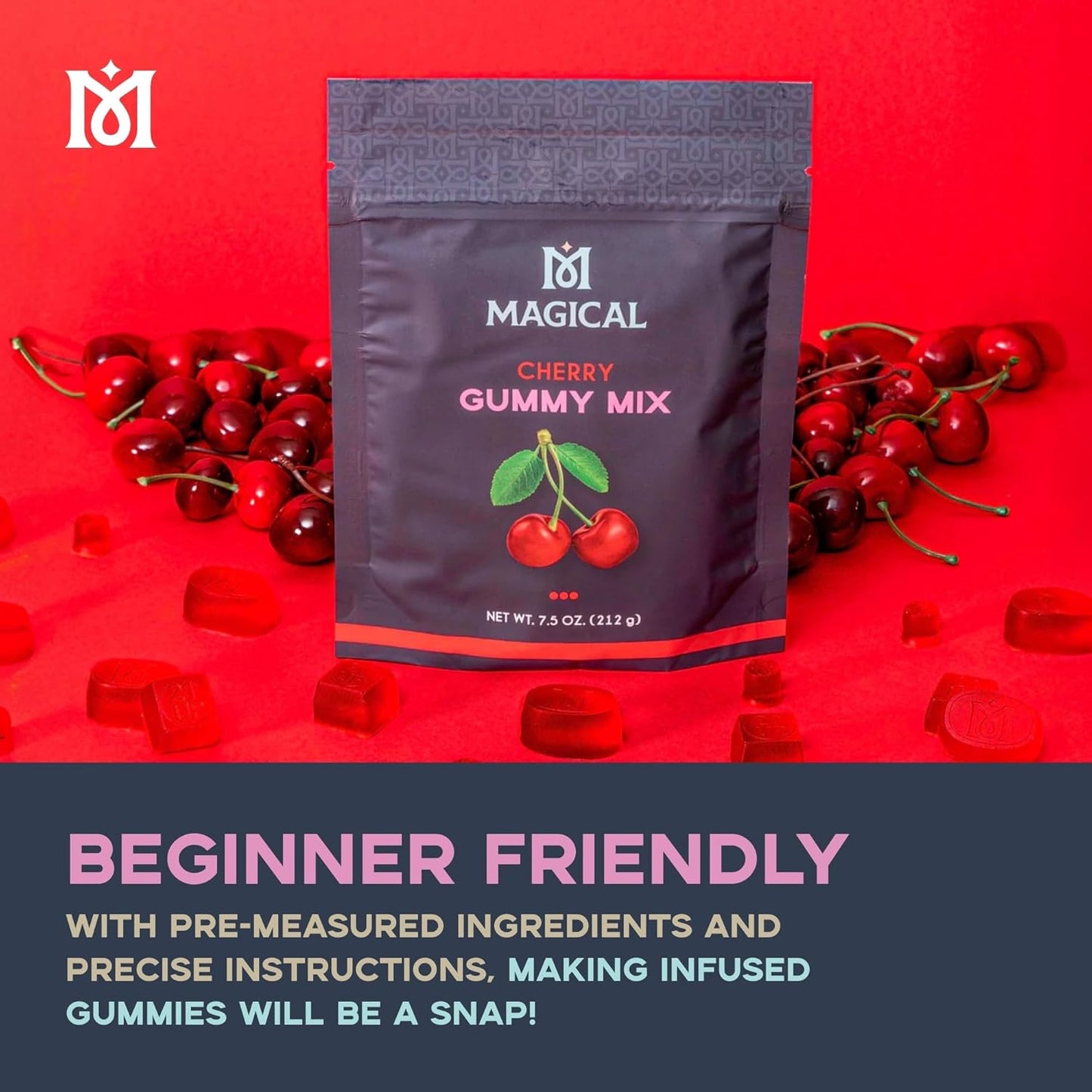 Gummy Mix - Gelatin Powder Mix for Chewy Candy - Gummy Mixture for Edible Candy - Delicious & Easy-To-Use Powder Mix - Tart Gummy Mixture - Cherry
