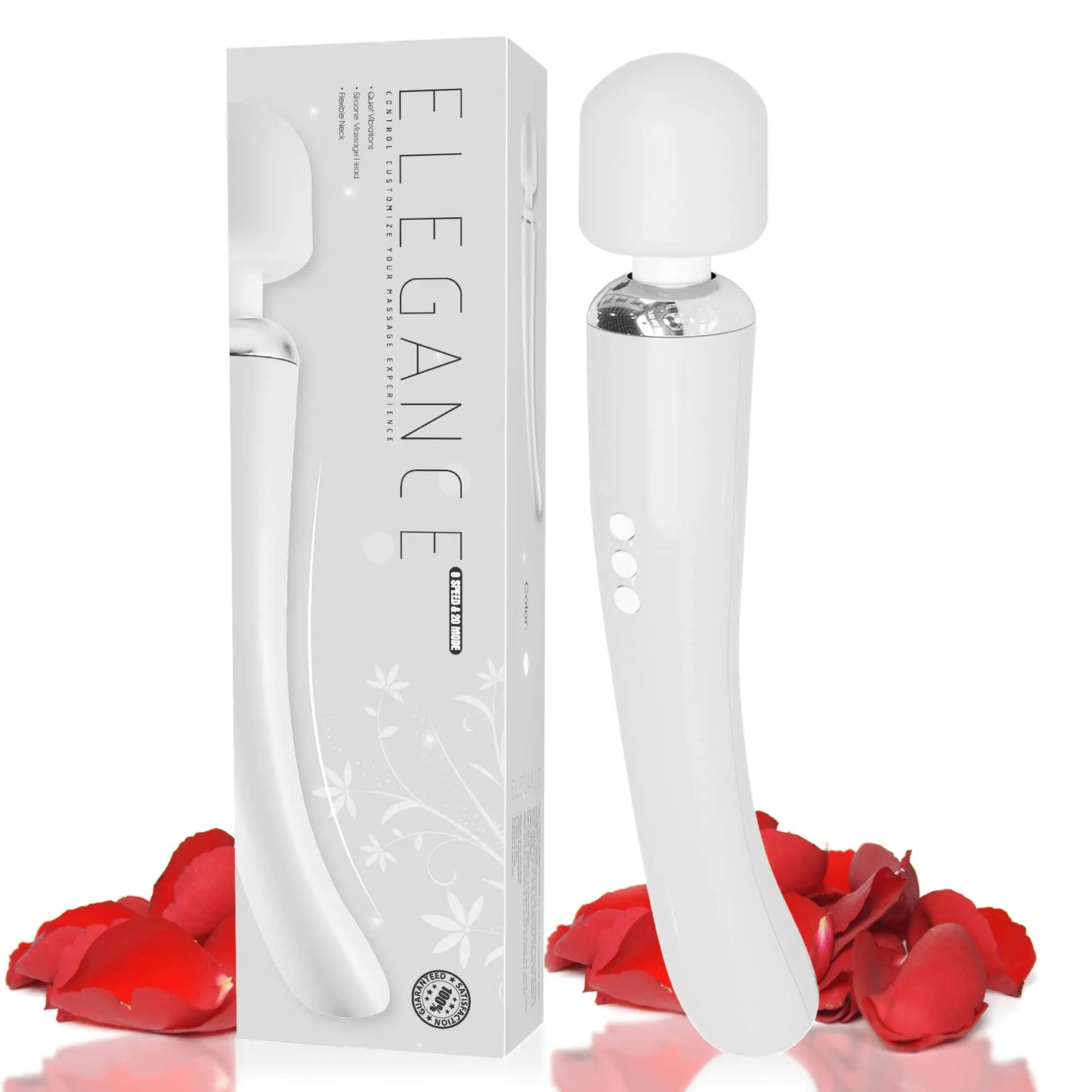 Therapeutic Personal Massager - Handheld Cordless and Powerful Wand - 8 Speeds 20 Vibrating Patterns - USB Rechargeable - Magic Recovery Effect for Women and Men Body Neck Back & Shoulders