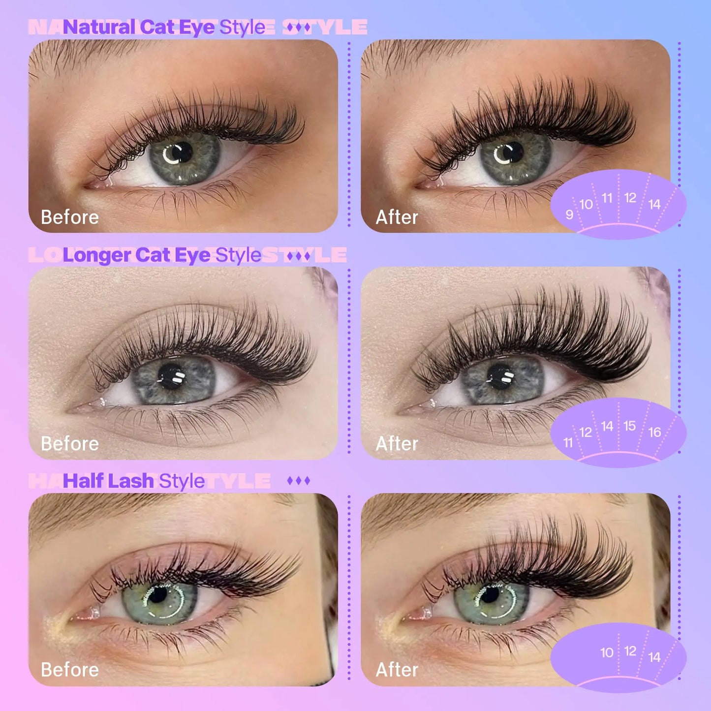 Pawotence Lash Clusters Wispy 9-16mm Individual Lashes Cluster Eyelash Extensions 192pcs Lash Extension DIY Soft Natural Eyelash Clusters with Thin Band CLUSTERS - Natural