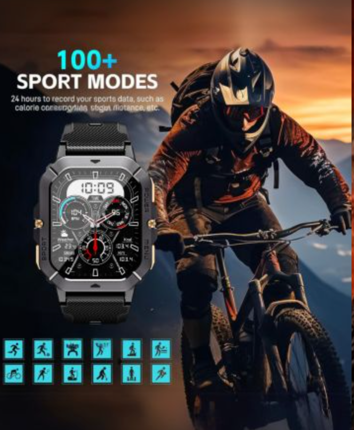 DBOGA Smart Watches for Men Fitness Watch Android Smart Watch Running Watch Heart Rate Monitor Watch 100+ Sports Modes Fitness Tracker Smartwatch for Men with IP68 1.96" HD 420 mAh 2 Straps