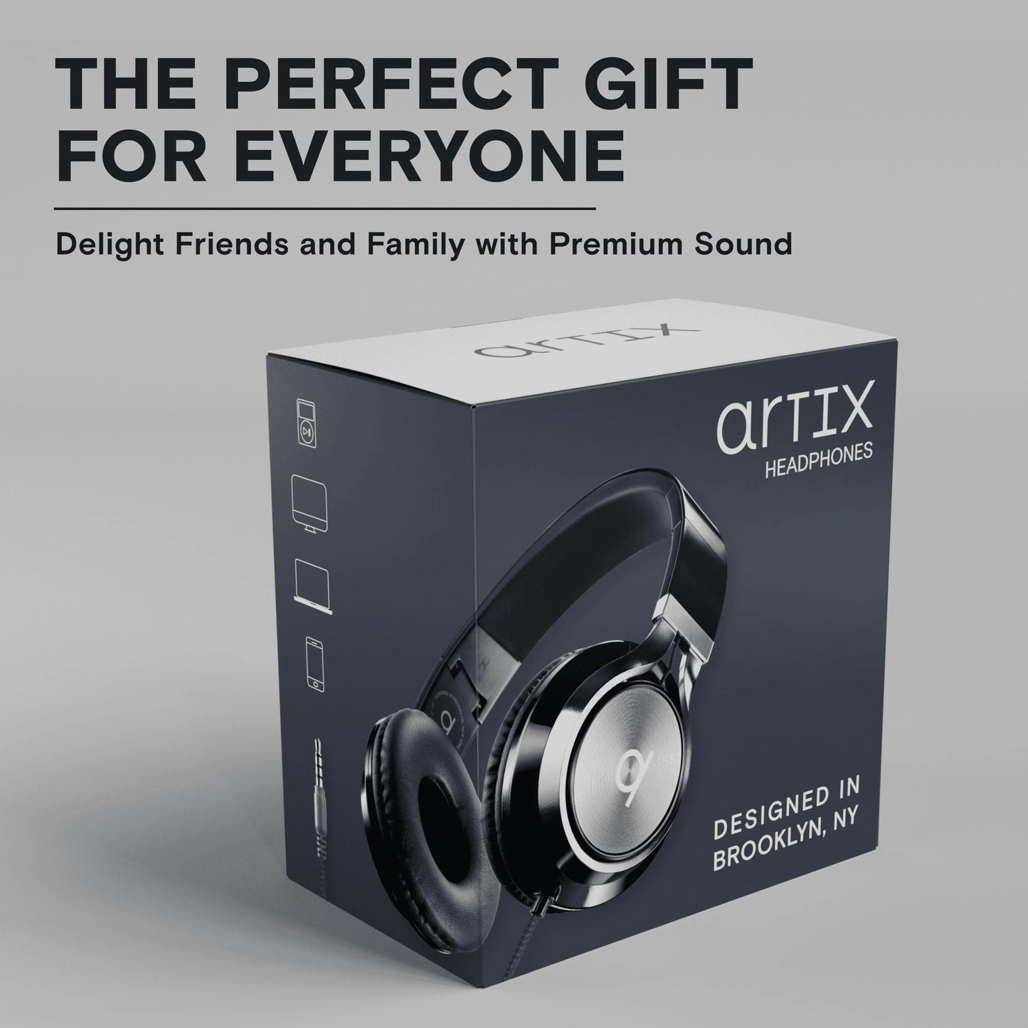 CL750 Wired Headphones with Microphone, On-Ear Head Phones with Mic, Black