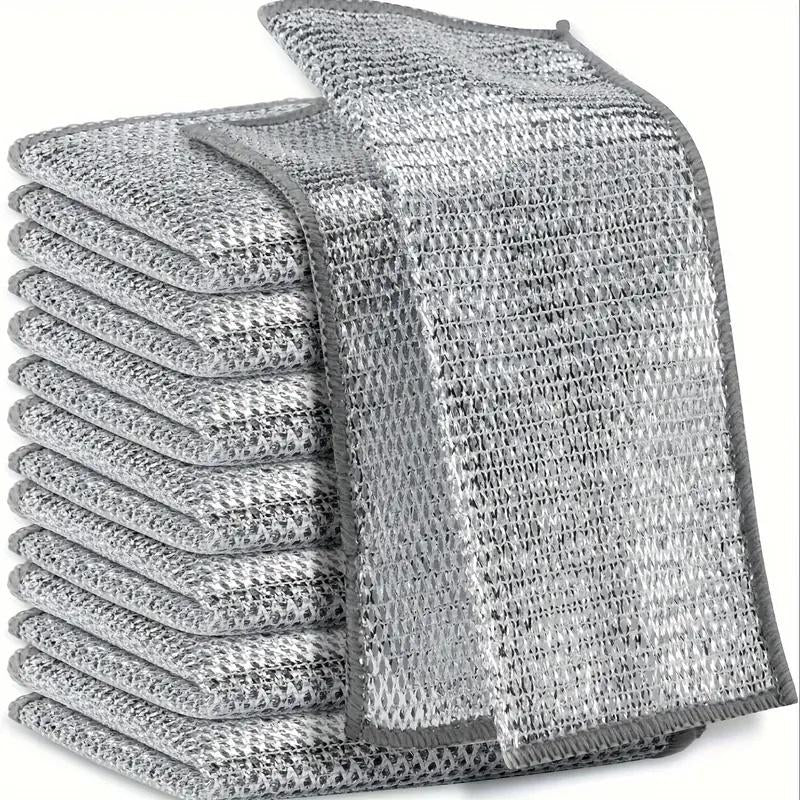 20 Counts Multipurpose Wire Dishwashing Rags,Double-Layer Dishwashing Cloth, Non-Scratch Wire Dishcloth Forkitchen,Gift Double Layer Cleaning Hand