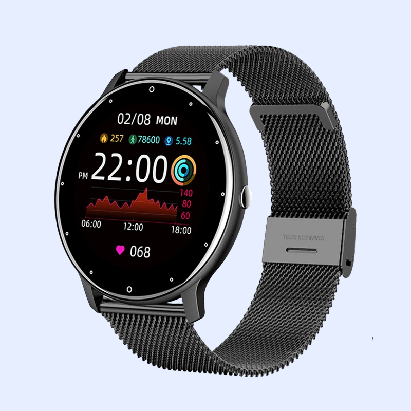 AquaSport™ Waterproof Smartwatch – Rose Gold Mesh Band & Fitness Tracker