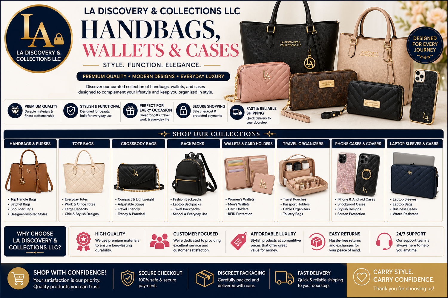 Handbags, Wallets & Cases