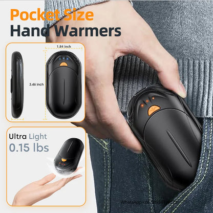 Hand Warmer Power Banks USB AI Rechargeable 2 Pack 6000mAh Mini Portable Pocket Heater Hunting Golf Heated Hand Warmer