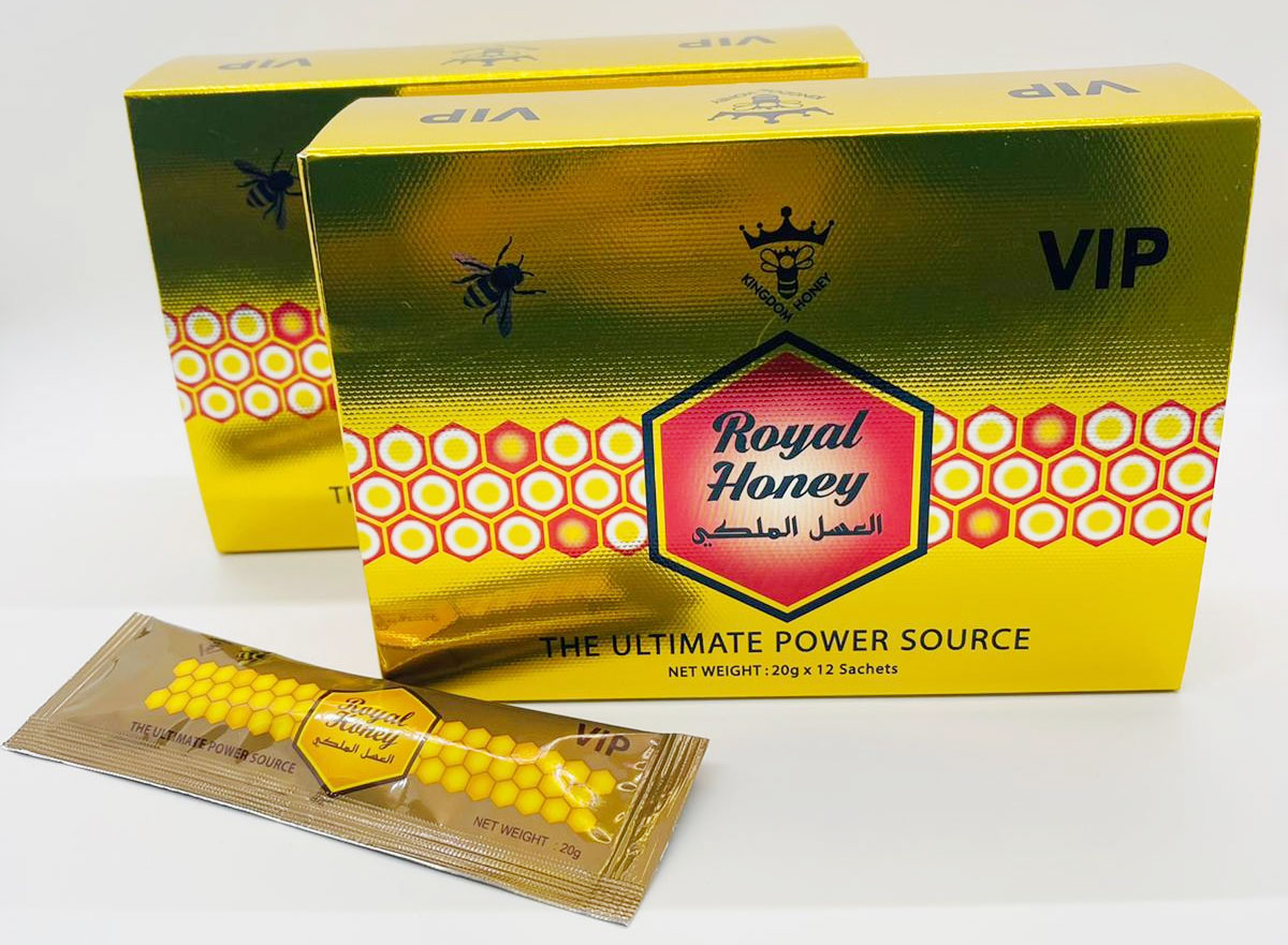 Royal VIP Honey – Premium Natural Honey with Tribulus Terrestris, Maca, Tongkat Ali & Panax Ginseng – 20g x 12 Sachets