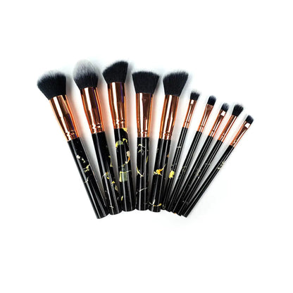 La Canica 10 In 1 Makeup Brush Set With Travel Friendly Container