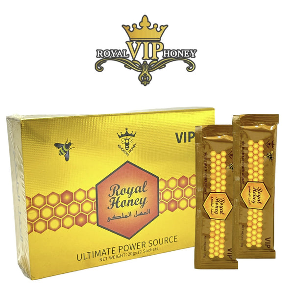 Royal VIP Honey – Premium Natural Honey with Tribulus Terrestris, Maca, Tongkat Ali & Panax Ginseng – 20g x 12 Sachets