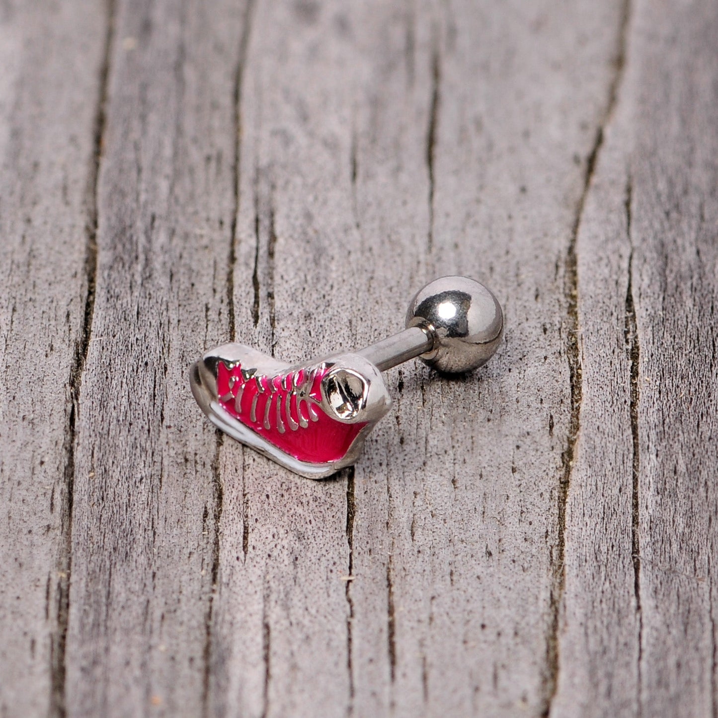 16G 1/4 Pink High Top Sneaker Cartilage Tragus Earring