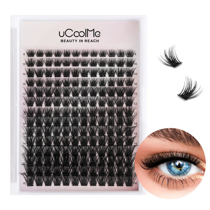 Magic Lash Clusters 8-18mm False Eyelashes Clusters - WideSpan Eyelash Clusters DIY Lash Extensions - Individual Cat-Eye Lashes Volume Lash Clusters Fake Eyelashes with Ultra-Thin Band Magic (Lashes Only)