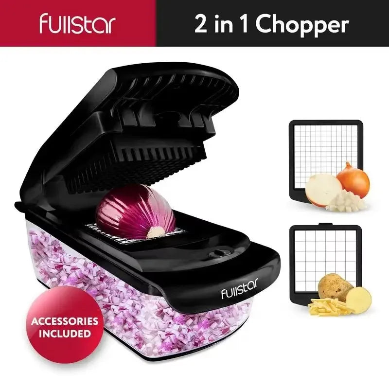 Fullstar Vegetable Chopper-Vegetable Slicer-Onion Chopper with Container-Pro Food Chopper-Slicer Dicer Cutter-Kitchen Gadgets