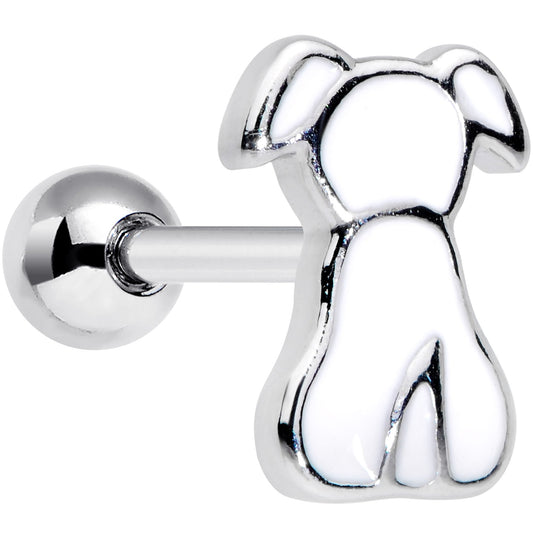 16G 1/4 White Sitting Dog Cartilage Tragus Earring