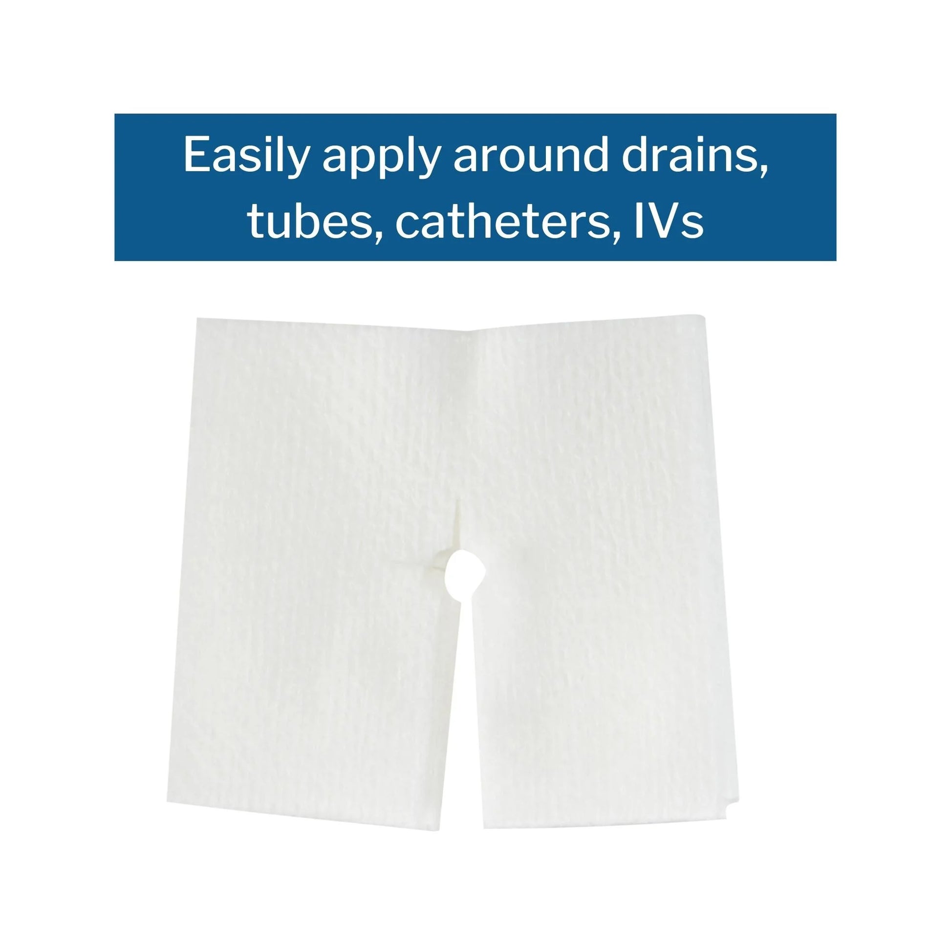 Split Sponges, Sterile, I.V. and Tracheostomy Dressings, Polyester and Rayon Blend, 6-Ply, 4 In. X 4 In., 2 per Pack, 25 Packs, 50 Total