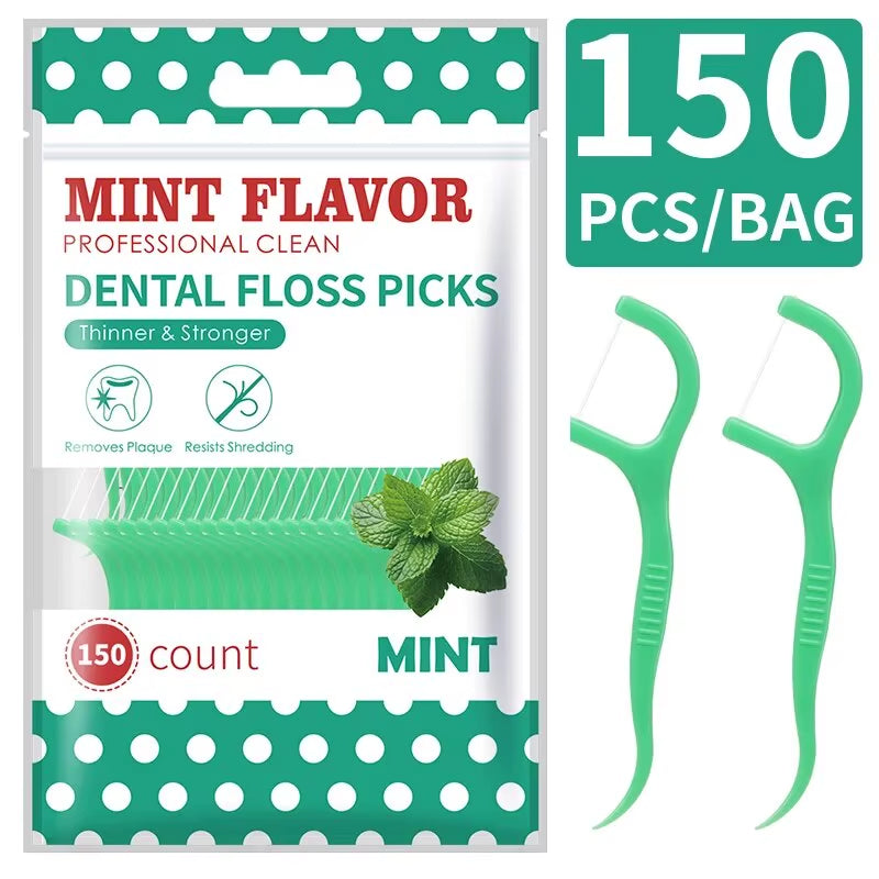 200Pcs Dental Floss and Plastic Toothpicks for One-Time Cleaning of Dental Gaps-Oral Care