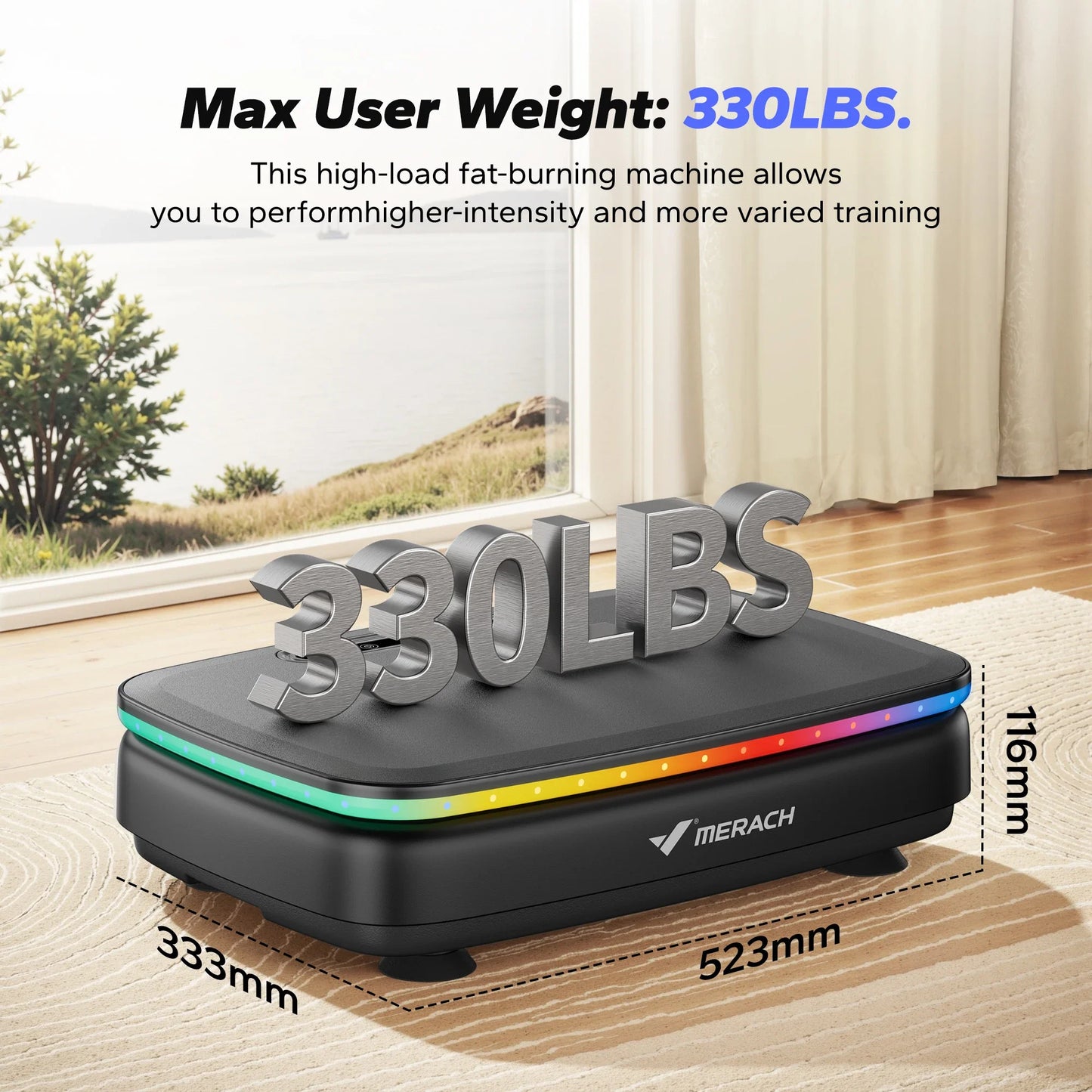 MERACH LED Vibration Plate Platform – Whole Body Workout & Lymphatic Drainage Machine