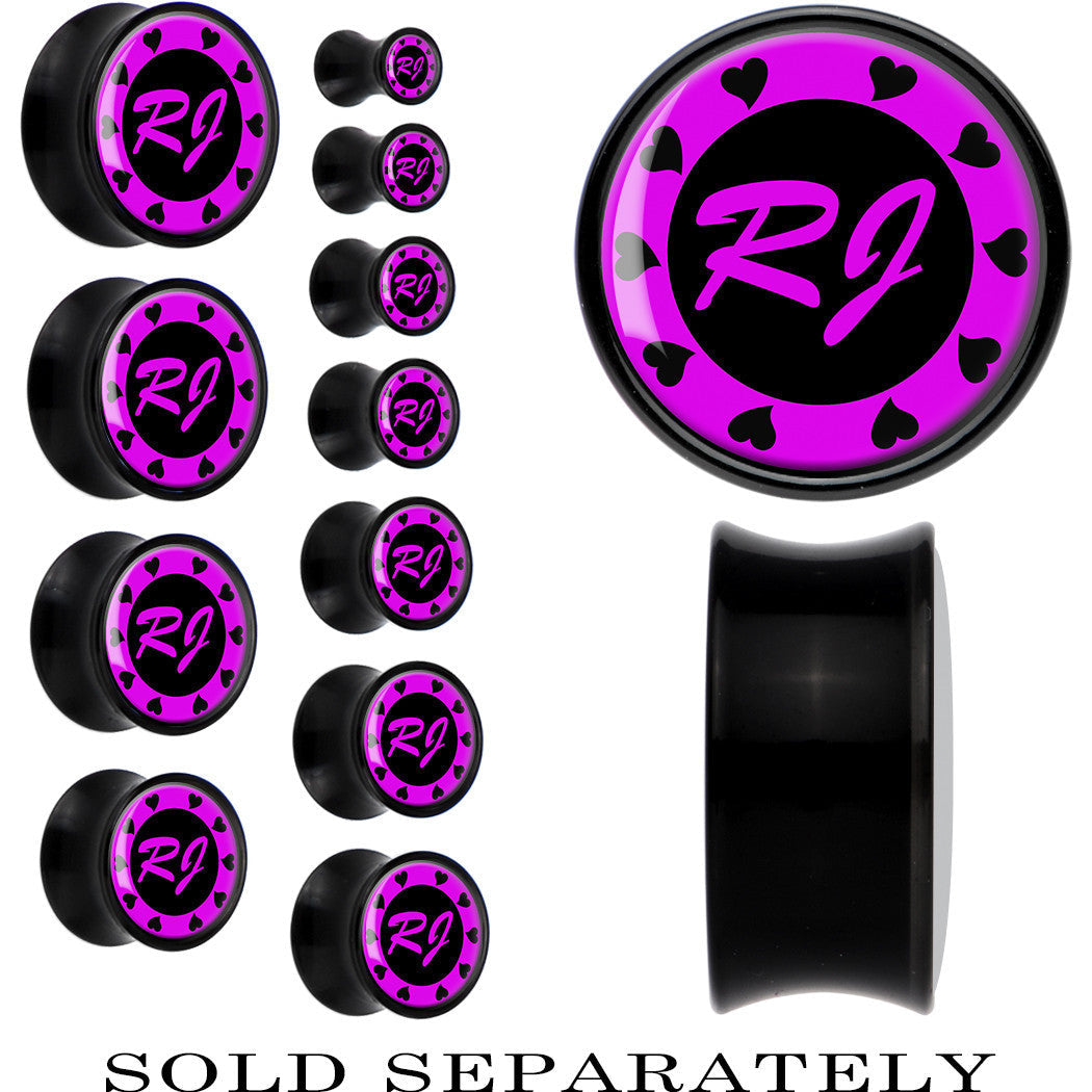 Custom Pink Heart Initial Acrylic Personalized Saddle Plug - buy 2 for a pair