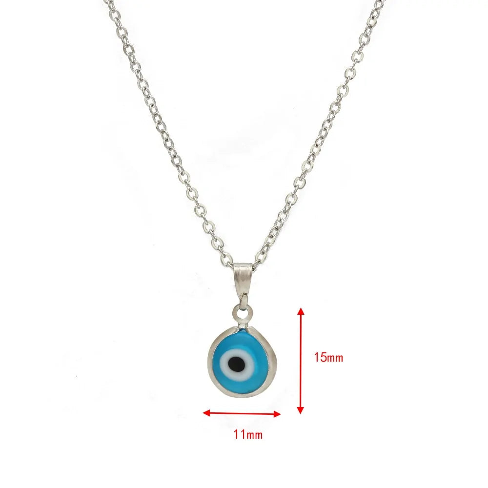 Precise: Handmade Turkish Evil Eye Necklace - Blue Glass Charm Pendant