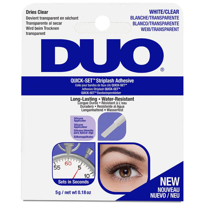 DUO Quick-Set Clear False Strip Lash Adhesive, Dries Invisible 0.18 oz x 1 Pack 0.18 Ounce (Pack of 1)