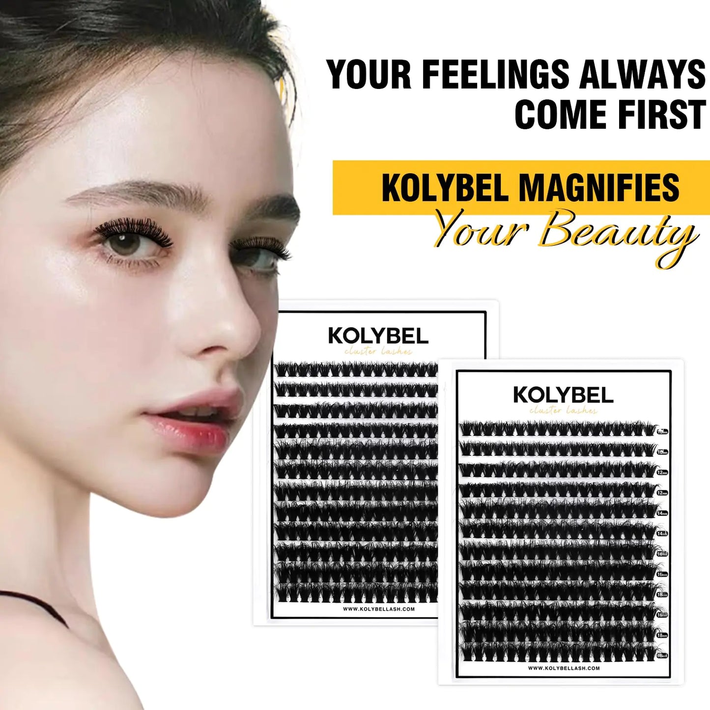 KOLYBEL Lashes Clusters Thick Eyelash Extensions with Thick Lash Clusters,Thick Lash Clusters Individual Lashes D Curl Lash Clusters, Individual Lashes Cluster Lashes Extension(Thick 60D) Lashes|60D