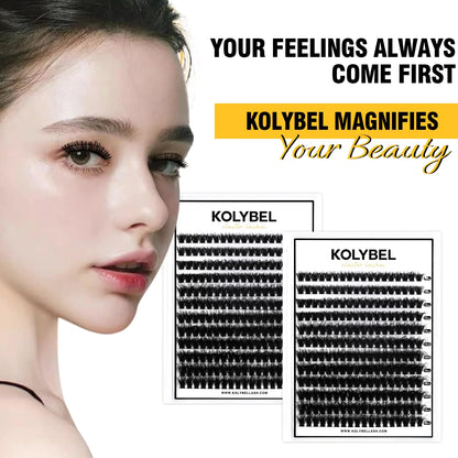 KOLYBEL Lashes Clusters Thick Eyelash Extensions with Thick Lash Clusters,Thick Lash Clusters Individual Lashes D Curl Lash Clusters, Individual Lashes Cluster Lashes Extension(Thick 60D) Lashes|60D