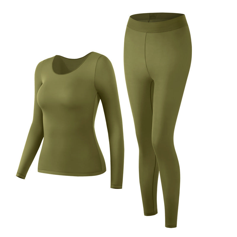 Hyaluronic Acid Moisturizing Warm Long-sleeved Trousers Fever Skin Beauty Mask Autumn Clothes Long Johns High Elastic Base Warm Suit Women