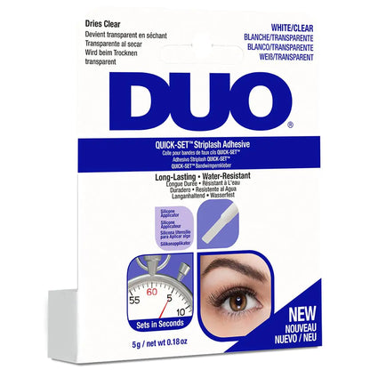 DUO Quick-Set Clear False Strip Lash Adhesive, Dries Invisible 0.18 oz x 1 Pack 0.18 Ounce (Pack of 1)