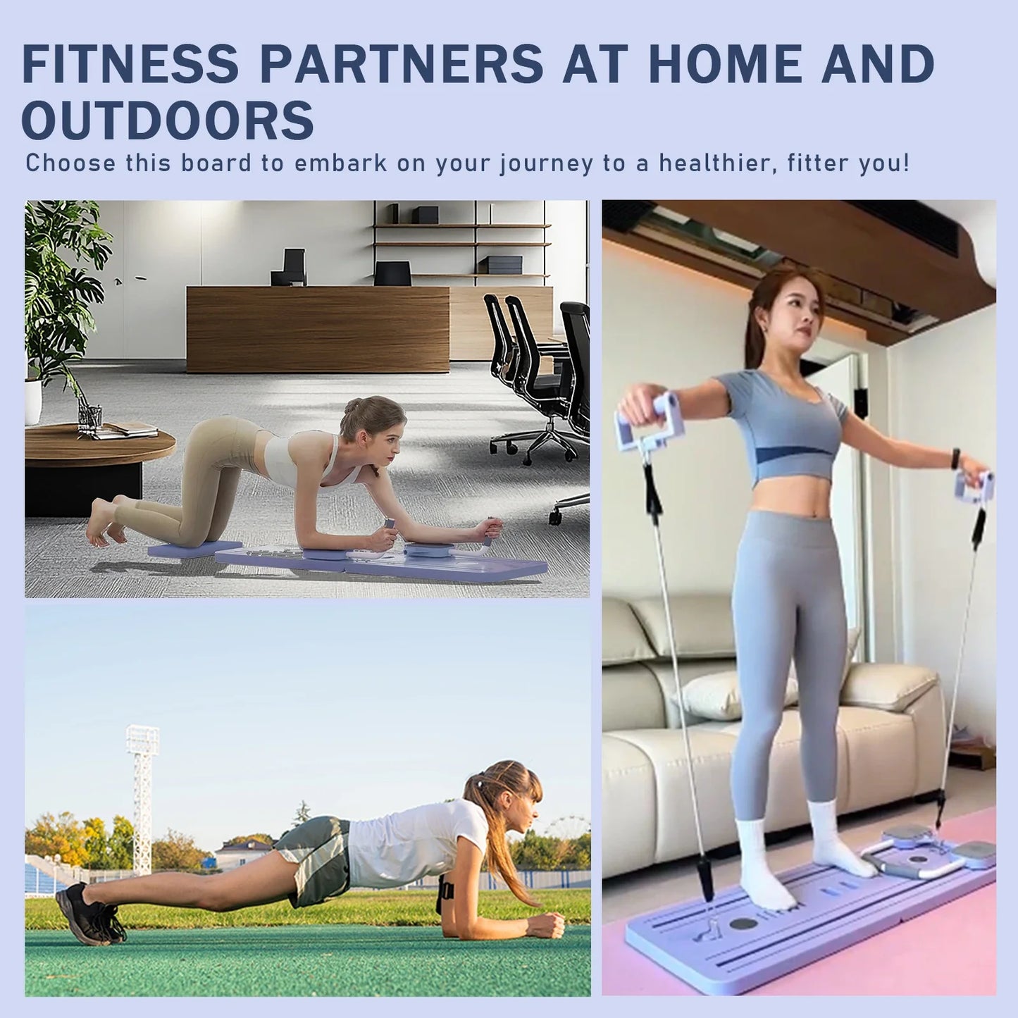 Multi-Functional Auto-Rebound Abdominal Board with Resistance Bands