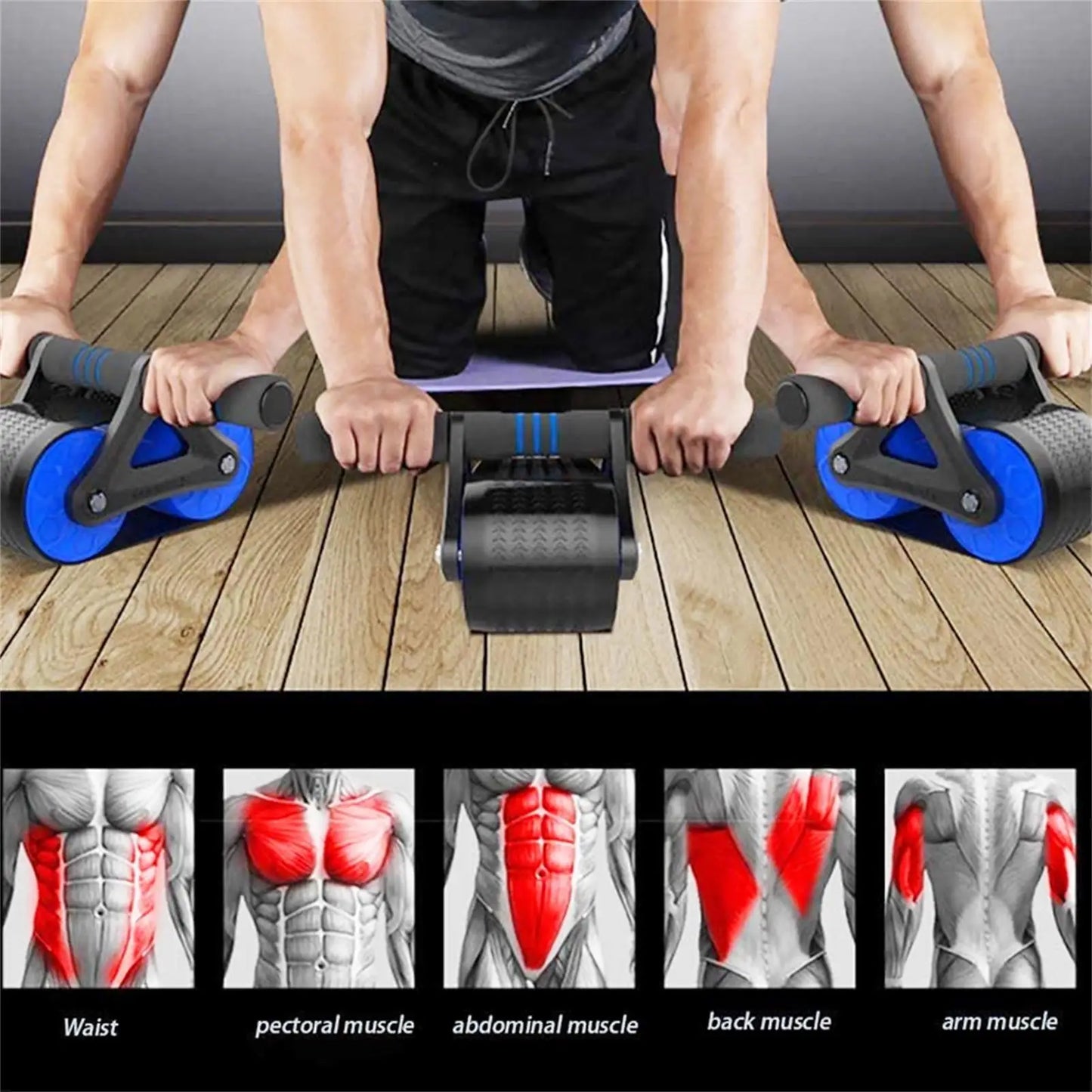 Springback Automatic Rebound Ab Roller Wheel – Silent Dual-Spring Abdominal & Push-Up Trainer
