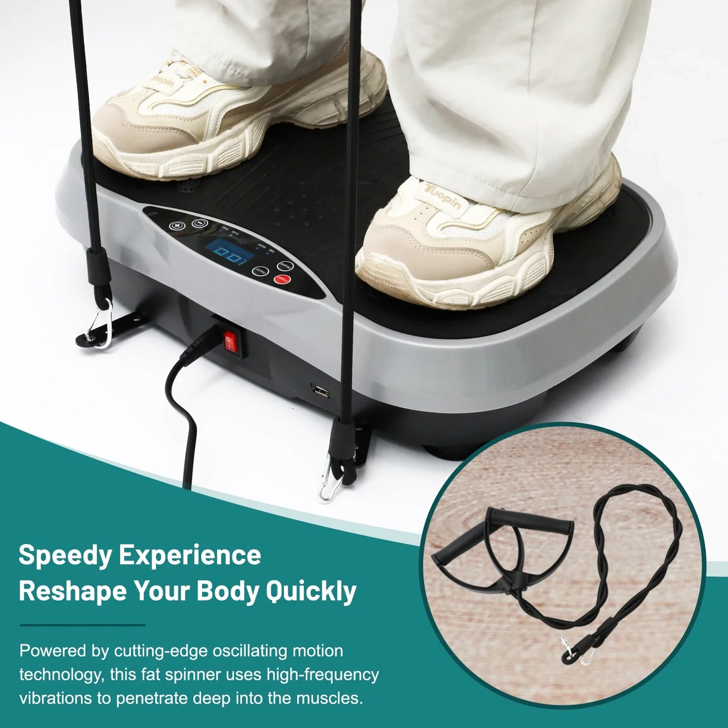 Portable Fat-Burning Vibration Plate Platform – Whole Body Workout Shaping Machine for Home Fitness