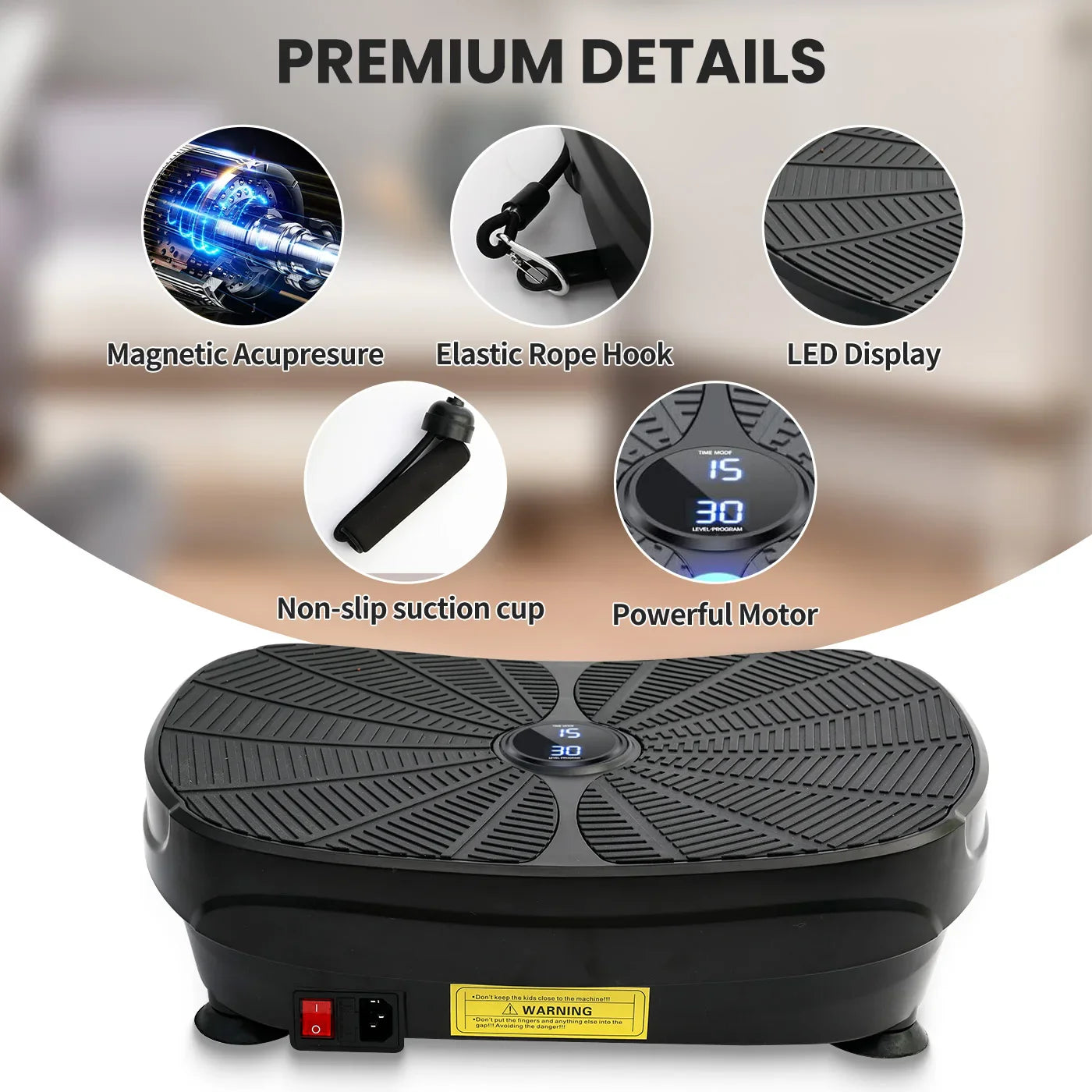 Vibration Plate Whole-Body Workout Machine with Resistance Bands
