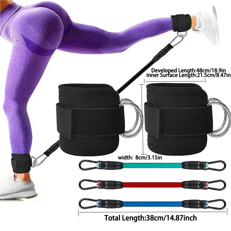 Adjustable Resistance Leg Puller Belt with Foot Loop & Edge Protection – Elastic Strap for Leg Strength Training