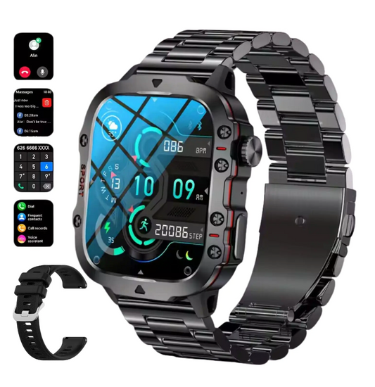 DBOGA Smart Watches for Men Fitness Watch Android Smart Watch Running Watch Heart Rate Monitor Watch 100+ Sports Modes Fitness Tracker Smartwatch for Men with IP68 1.96" HD 420 mAh 2 Straps