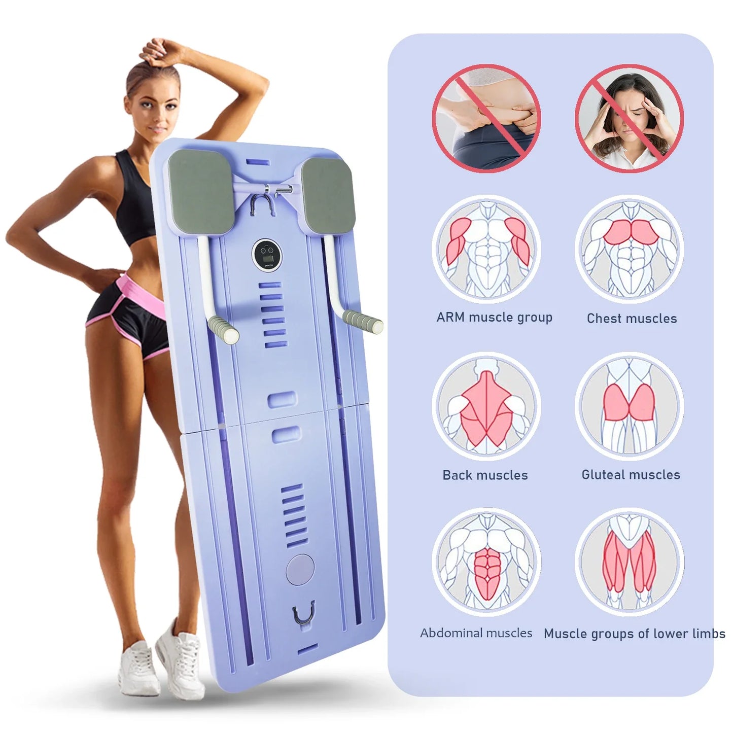 Multi-Functional Auto-Rebound Abdominal Board with Resistance Bands