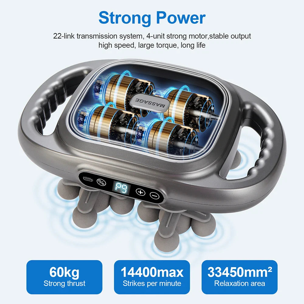 FasciaPro™ 22-Head Massage Gun – 9 Modes for Deep Muscle Relief