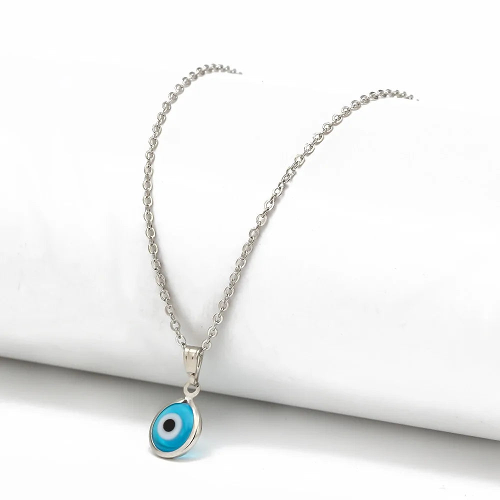 Precise: Handmade Turkish Evil Eye Necklace - Blue Glass Charm Pendant