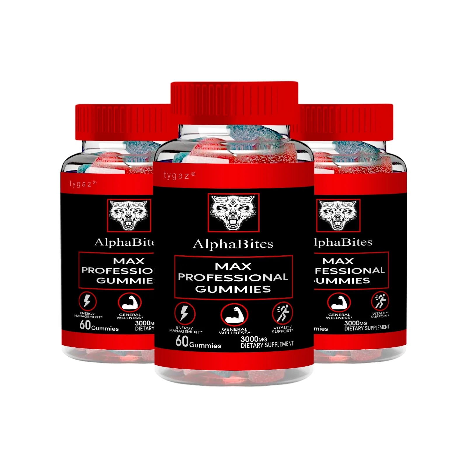 (3 Pack) Alpha Bites - Alpha Bites Max Gummies